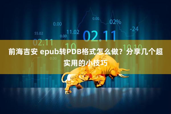 前海吉安 epub转PDB格式怎么做？分享几个超实用的小技巧